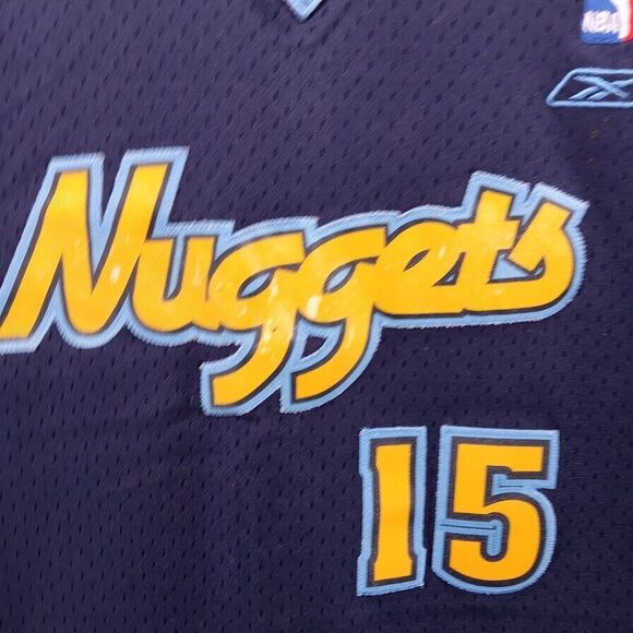 Vtg Denver Nuggets Jersey Boys Youth 18-20 Blue Reebok Carmelo Anthony Distress* - Picture 3 of 10